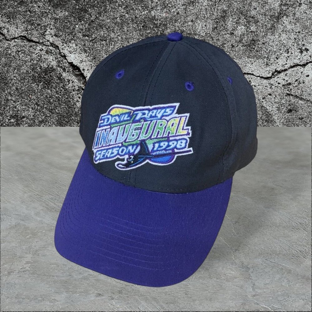 Vintage Tampa Bay Devil Rays Logo 7 Inaugural Season Hat 1998 Snapback Cap Hat